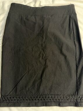 Miraclesuit Black Pencil Skirt with Eyelet Hem Detail